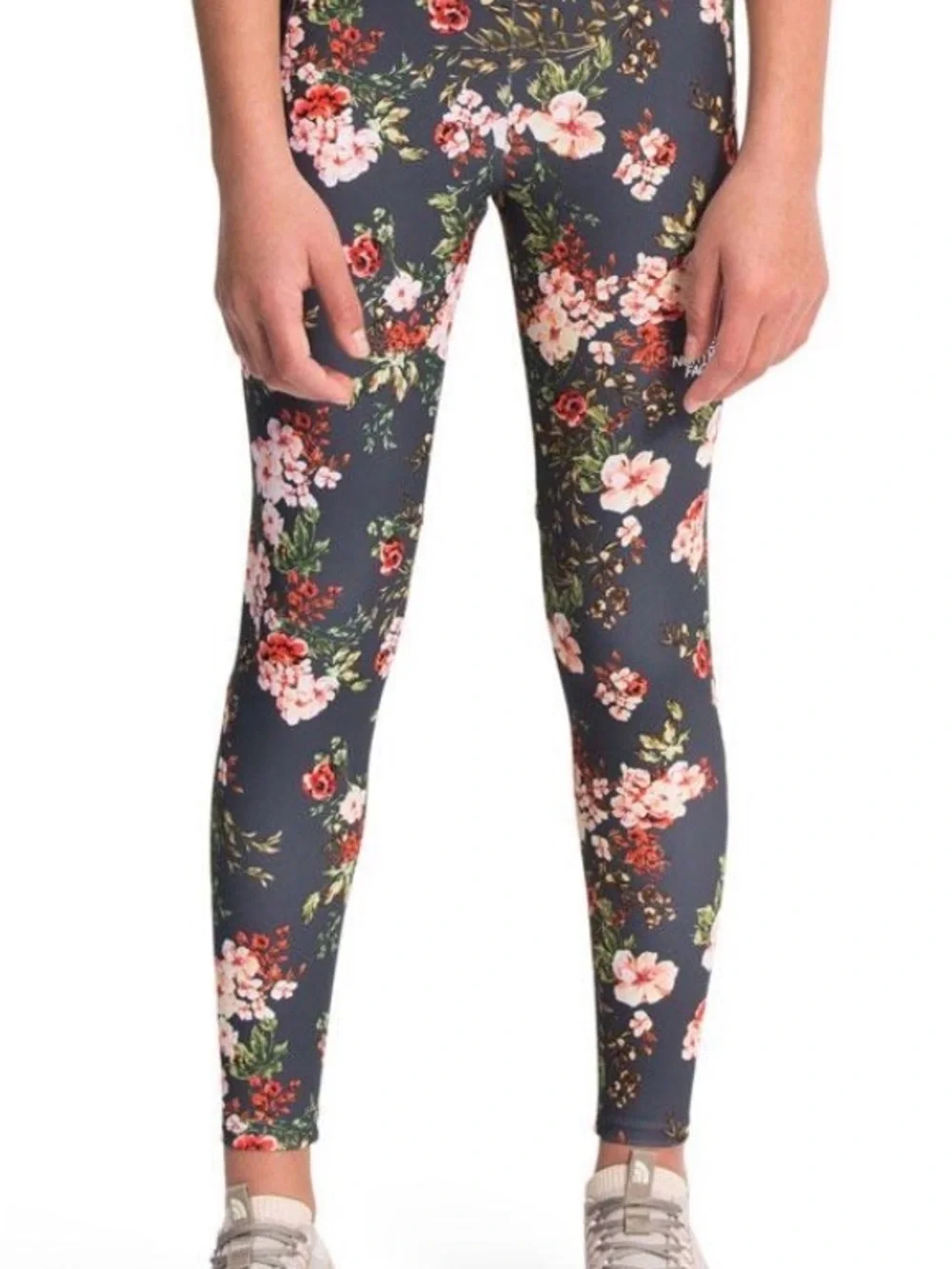 The North Face Girls Floral Active Leggings in Gray